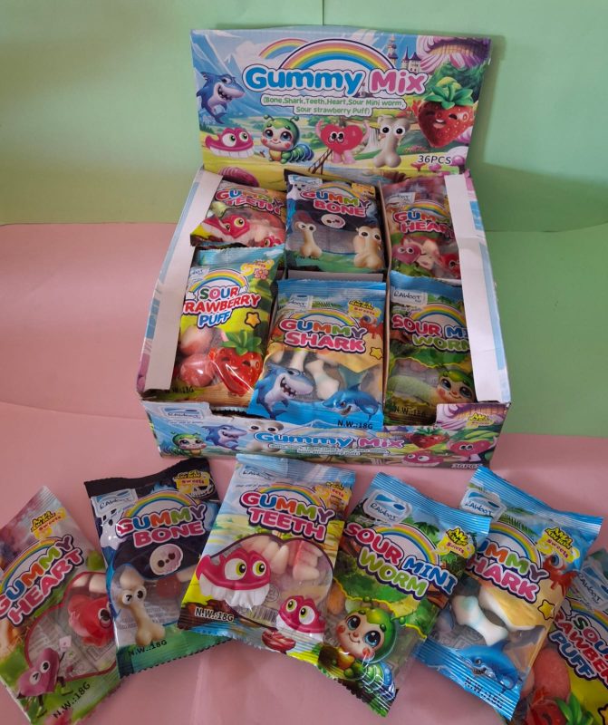 Assorted Gummies 18g - 36 per box from Extreme Sweets